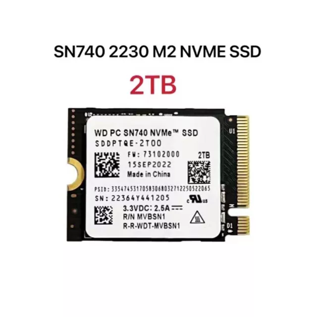XPC Technologies 2TB M.2 2230 NVMe PCIe SSD Gen 4.0x4, 4500MB/s Read, 4000  MB/s Write (Upgrade for Steam Deck, Surtface)