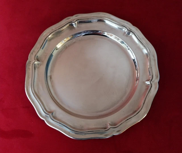 Grand Plat Rond Christofle En Métal Argenté 30 Cm - Plateau De Service Vintage