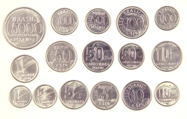 Brazil coins set of 16 pieces AU-UNC