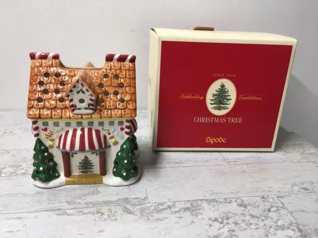SPODE  Christmas Tree 7” Sweet Shop Votive Candle Holder House Decoration