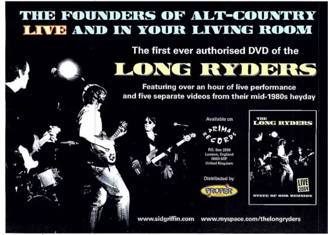 (Moj20) Magazine Advert 5X9" The Long Ryders Dvd