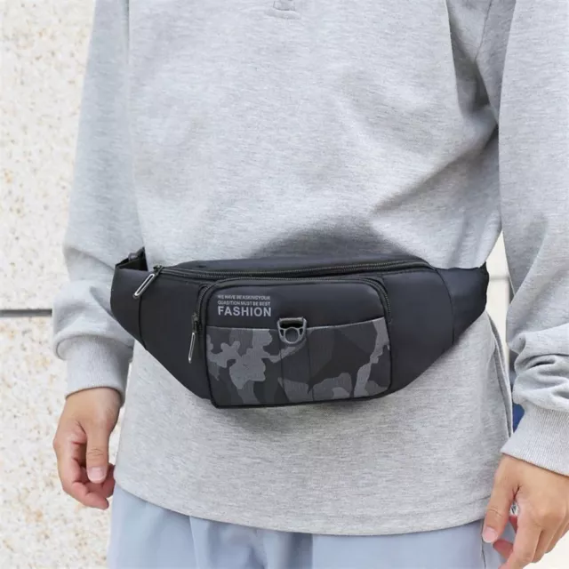 Nylon Waist Bag Black Grey Blue Green Crossbody Bag Sports Chest Bag  Unisex