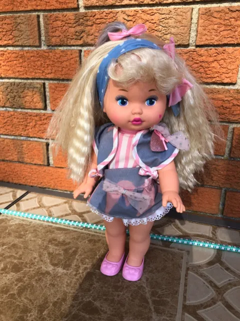 VTG 1988 Mattel Wee Lil' Little Miss Makeup Doll Girl Pink heart cheek  13" tall