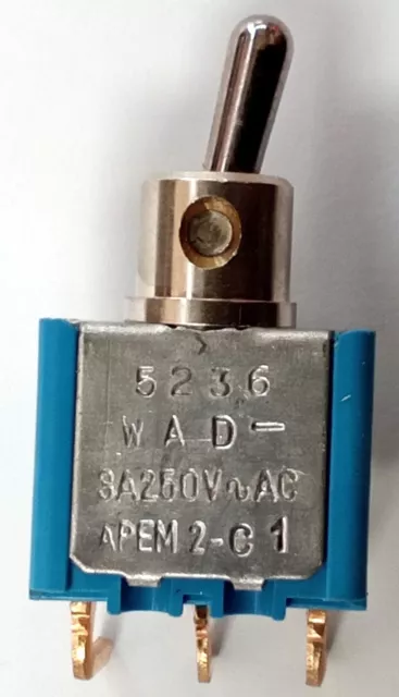 20x APEM  5236WAD  DEVIATORE  UNIPOLARE  2A 250V PER PCS montaggio 90°