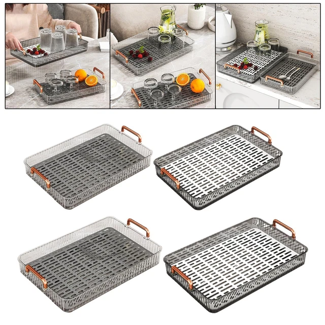 Bandeja para servir con asas bandeja de goteo multifunción estilo lujo para