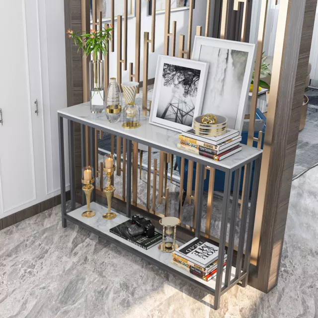 Solid Marble Metal Console Table Long Sofa Entry Table TV Stand Open Bookshelf Solid Marble Metal Console Table Long Sofa Entry Table TV Stand Open Bookshelf