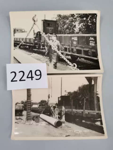 2Alte Bilder Bahnarbeiter Fotografie Foto 40er/50er schwarz/weiß Zug Lok Bahnhof