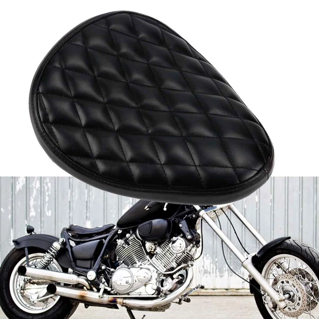 BikeStyler Leather Tank Panel Cover & Strap – Fits Yamaha Virago XV 125 / 250, Brown/Black