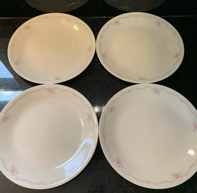 Corelle  ENGLISH BREAKFAST Dinner Plates 10.25" Beige Sandstone pink blue (4)