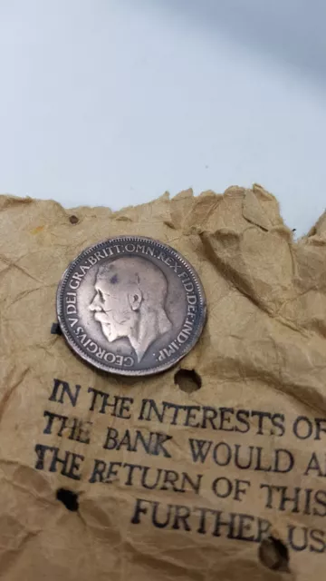 1925 George V Halfpenny In Old National Provincial Bank Brown Bag as shown