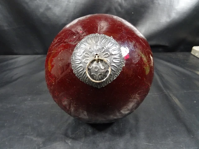 ANCIENNE BOULE DE noël en verre effet craquelé début XX EUR 70,00