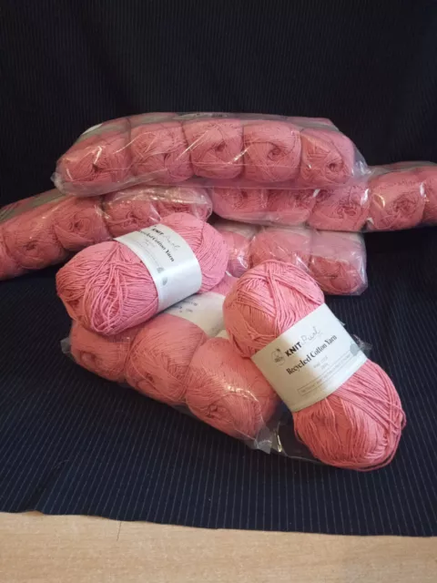 5 x 200g balls Knit & Purl Recycled Cotton Yarn Pink Dusk knitting crochet wool