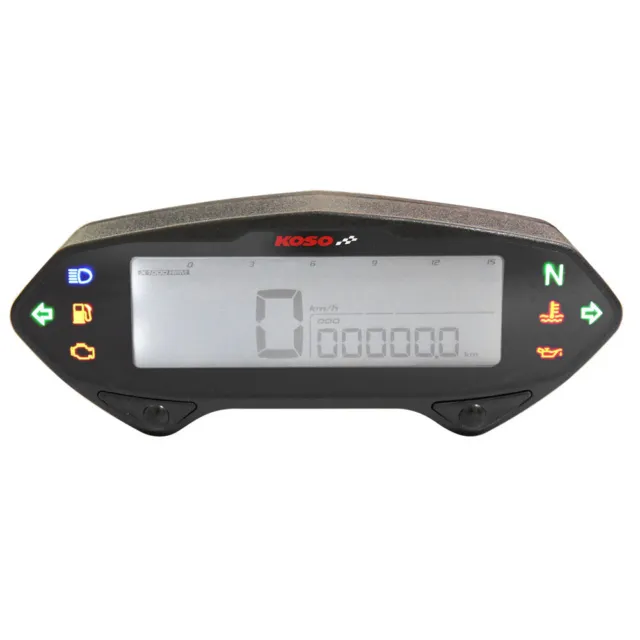 Tachometer KOSO Digital Cockpit DB01RN weißes Display universal Motorrad Roller