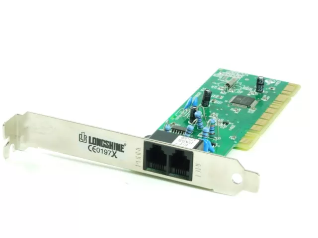 Longshine LCS-8056M internal 56K PCI Voice/Fax/Modem Card Adapter Karte 2xRJ11