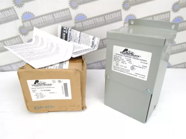 ACME -T181049 - BUCK BOOST TRANSFORMER - 120/240VAC Pri - 12/24 VDC Sec (NEW)