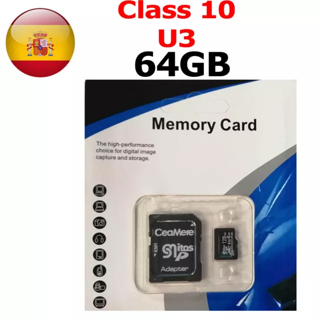 Tarjeta de Memoria Micro SD  64GB Micro SD Class 10 U3