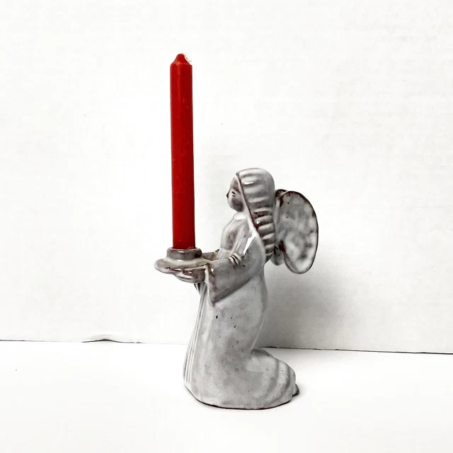 TERRACOTTA KNEELING ANGEL Candle Holder Made In Switzerland 14.99