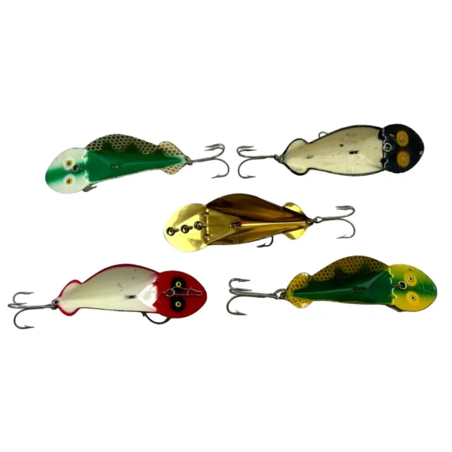 FISHERS • BUCK PERRY Spoon Plug Series #100 • Lot of 5 SPOONPLUGS (TT#14) 