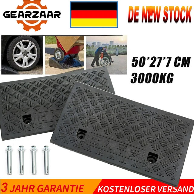 2 Schwellenrampe Tür Türschwellenrampe Voll Gummi Rollstuhl Rampe Bordsteinrampe