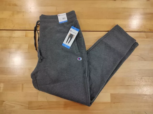 Champion Men's Closed Bottom Sweatpants with Side Pockets Gray Size Large