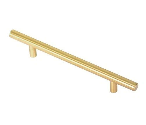 Satin Brass Finish 7-3/4" Long 128 mm (5") Steel Bar Pull. Sold in Box of 20