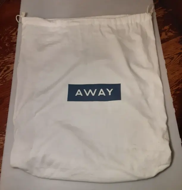 AWAY LUGGAGE White Logo Travel Laundry Bag Dust Cover Pull-String Closure 24x22