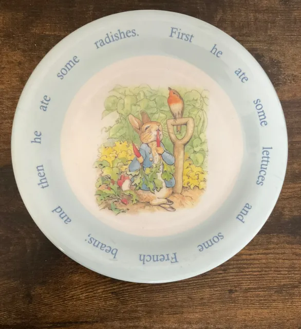 Pottery Barn Kids Peter Rabbit Beatrix 9" Bunny Round Melamine Plate!