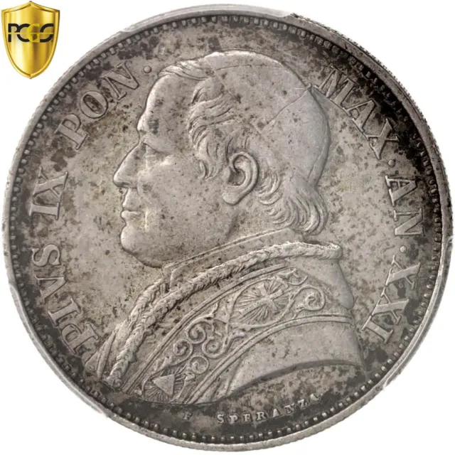 [#96554] Münze, Italien Staaten, PAPAL STATES, Pius IX, 2-1/2 Lire, 1867, Roma,