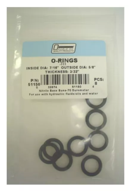 Double HH 51150 7/16 in. x 5/8 in. O-Rings, 8-Pack