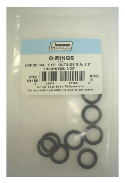 Double HH 51150 7/16 in. x 5/8 in. O-Rings, 8-Pack