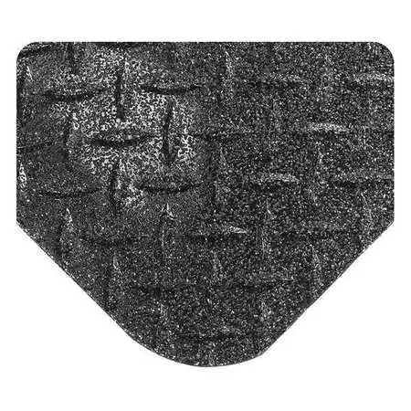 WEARWELL 416.1516X4X15BK Diamond-Plate Mat w/Grit Shield, Black, 4 ft. W x 15