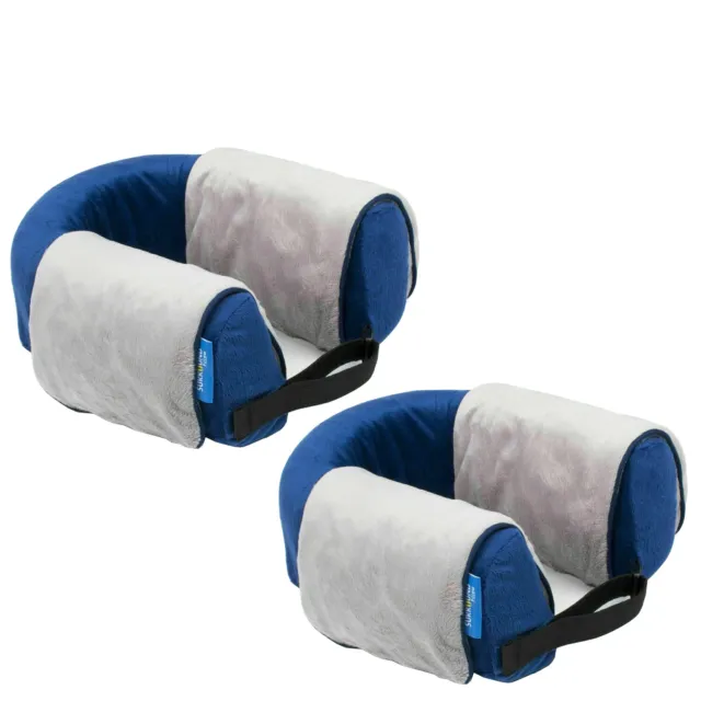 2 x Memory Foam Travel Pillows - Neck Cushion For Airplanes - NEW
