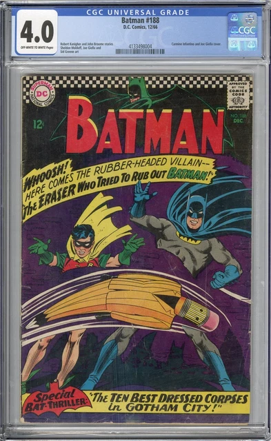 Batman #188 CGC 4.0 Off White To White Pages 1966 DC Comics