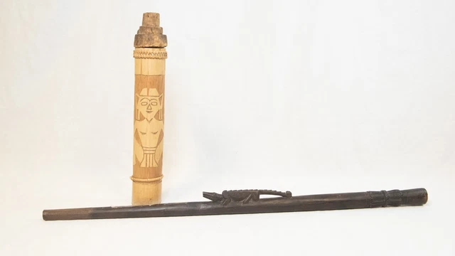 Borneo Penan People Blow Pipe with Darts & Container (BSA)