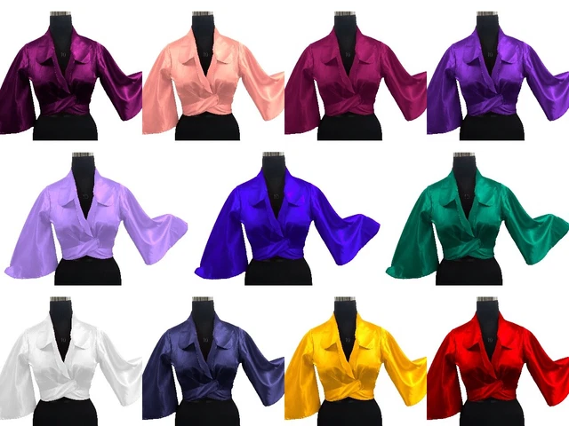 Besign Raso Manica Lunga Camicia Blouse Top per Bambine Puff Spalla S83-4