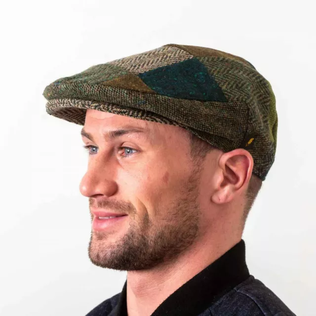 Irish Tweed Patch Cap Irish Hat with Patches from Ireland Green Tone Patch