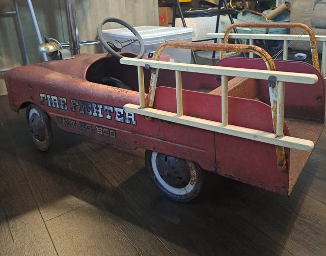 PEDAL CAR FIRE Truck AMF No.309 Rumble Seat Vintage Antique $650.00