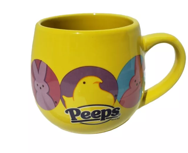 Peeps Marshmallow Chicks & Bunnies Easter Candy Retro Yellow Coffee Mug Cup