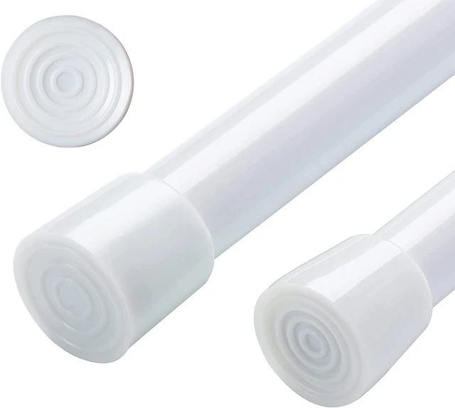 2PCS Spring Tension Curtain Rods 28-43 Inches Adjustable, Small Short Expandable