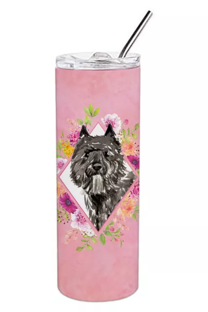 Bouvier des Flandres Pink Flowers Stainless Steel 20 oz Tumbler CK4256TBL20