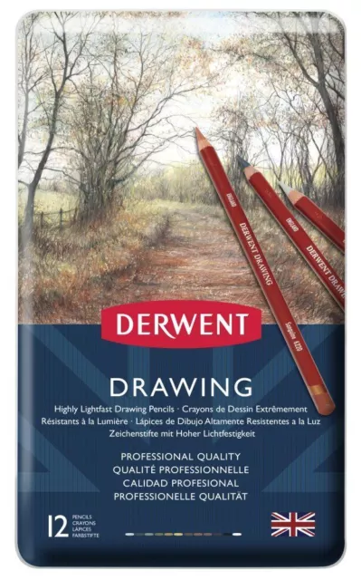 Juego de 12 lápices profesionales de colores suaves Derwent DRAWING Artists 2