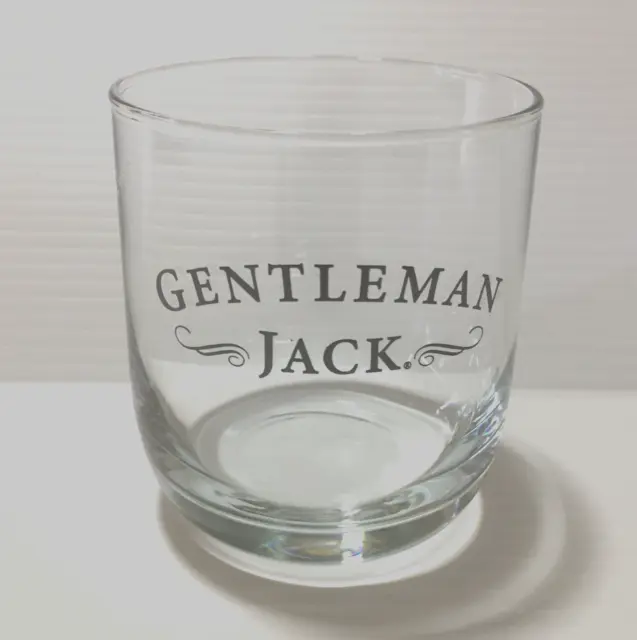 Jack Daniels Gentleman Jack Tennessee Whiskey Glass Silver Grey Logo Heavy Base