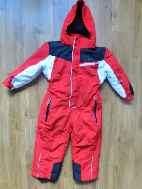 Nevica Child's Unisex Red+Black+White Ski+Snow All-In-One Suit 5-6 Yrs