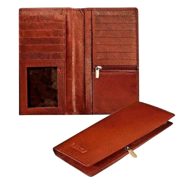 Porte chéquier long pliant talon gauche avec carte bancaire compact en cuir  disponible dans plusieurs couleur