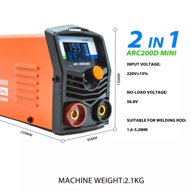 Mini saldatrice ARC 200 A 240 V MMA Welders inverter welding machine mano elettrica DE