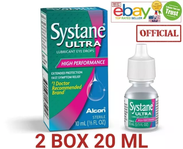 Systane Ultra 20 ml Lubricant Eye Drops OFFICIAL USA Exp2025 Dry Red Eyes Relief