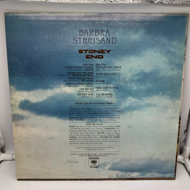 Barbra Streisand – Stoney End -Vinyl LP 1971 KC 30378 Preloved FREE SHIPPING 2