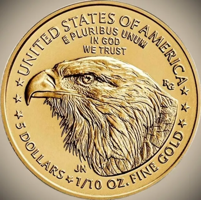 USA Goldmünze 5 Dollars „Eagle“ neuer Typ „Adlerkopf“ 2022 Stempelglanz