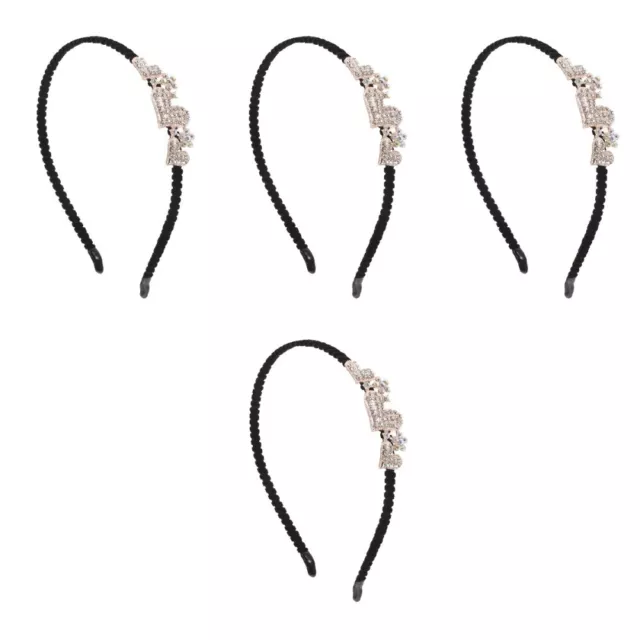 4 PCS Alloy Rhinestone Headband Miss Girls Headbands Fashionable Hair