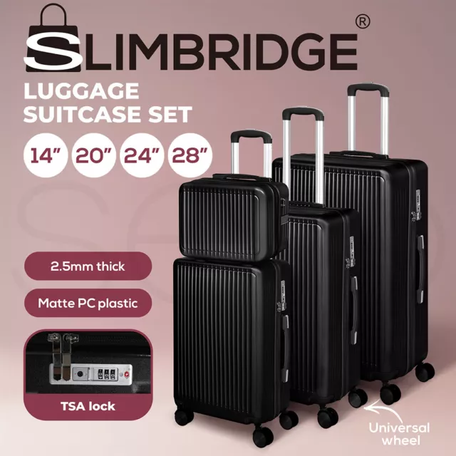 Slimbridge Luggage Suitcase Trolley Set Travel Lightweight 4pc 14"+20"+24"+28"